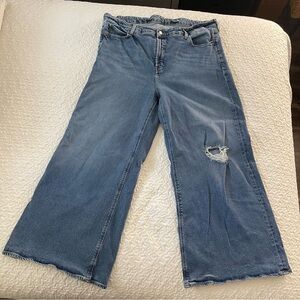 Old Navy Wide Leg Jeans with Distressed Detail